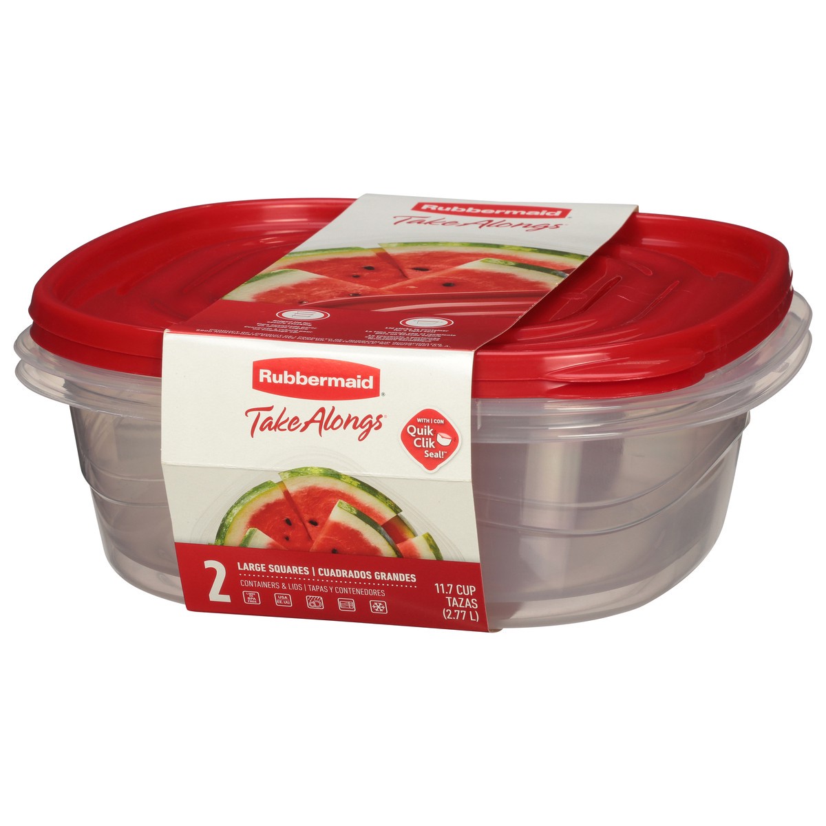 slide 4 of 9, Rubbermaid Take Alongs 11.7 Cup Large Squares Containers & Lids 2 ea, 2 ct