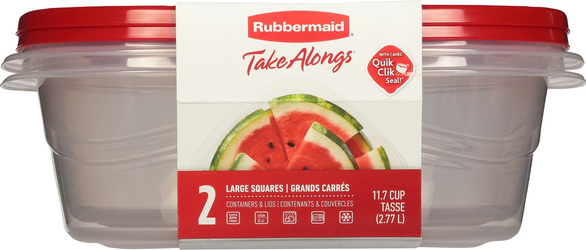 slide 3 of 9, Rubbermaid Take Alongs 11.7 Cup Large Squares Containers & Lids 2 ea, 2 ct