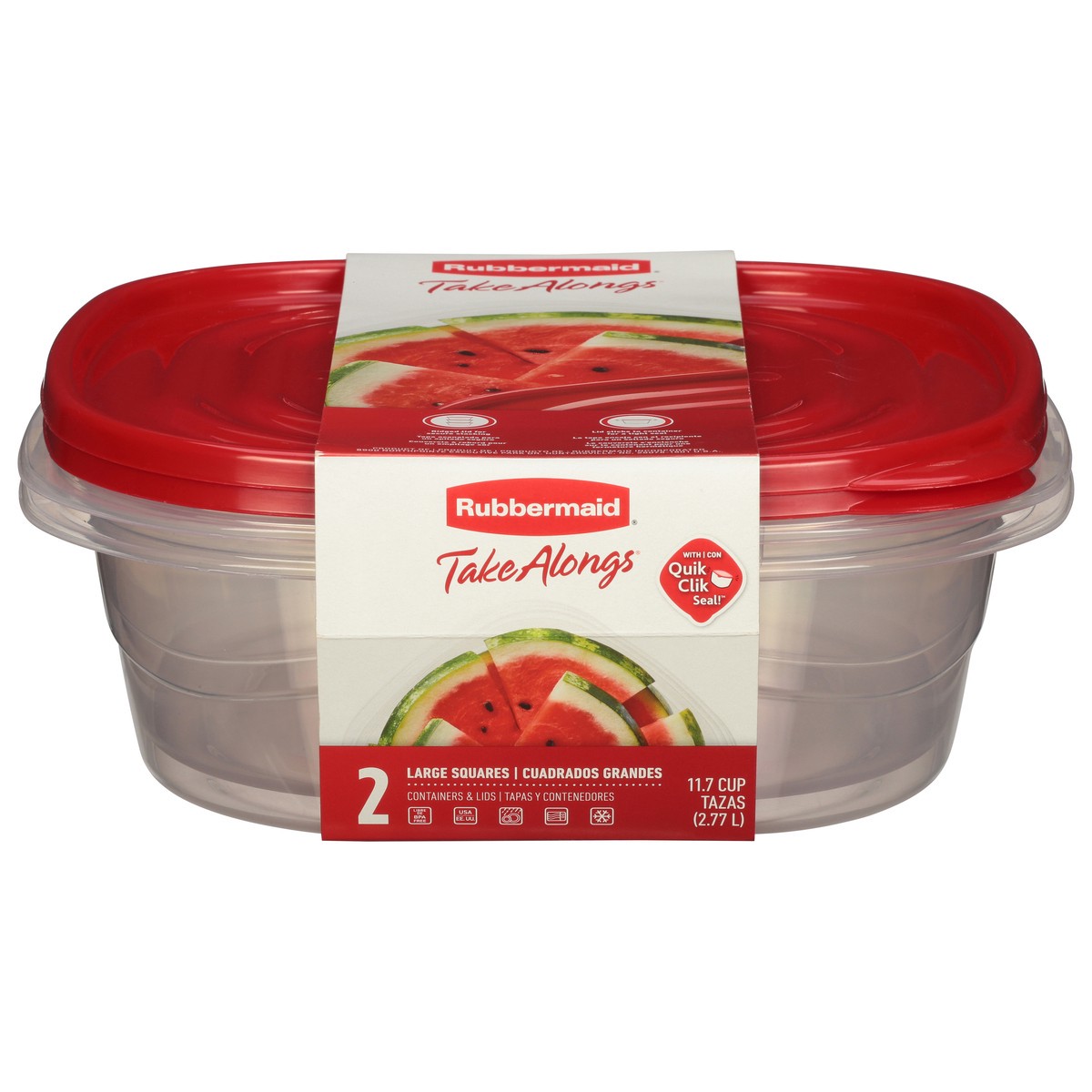 slide 1 of 9, Rubbermaid Take Alongs 11.7 Cup Large Squares Containers & Lids 2 ea, 2 ct