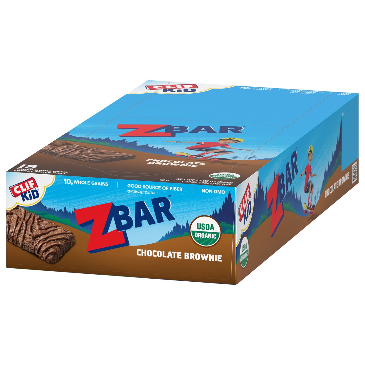 slide 2 of 12, CLIF Kid Zbar - Chocolate Brownie - Soft Baked Whole Grain Snack Bars - USDA Organic - Non-GMO - Plant-Based - 1.27 oz. (18 Count), 22.86 oz