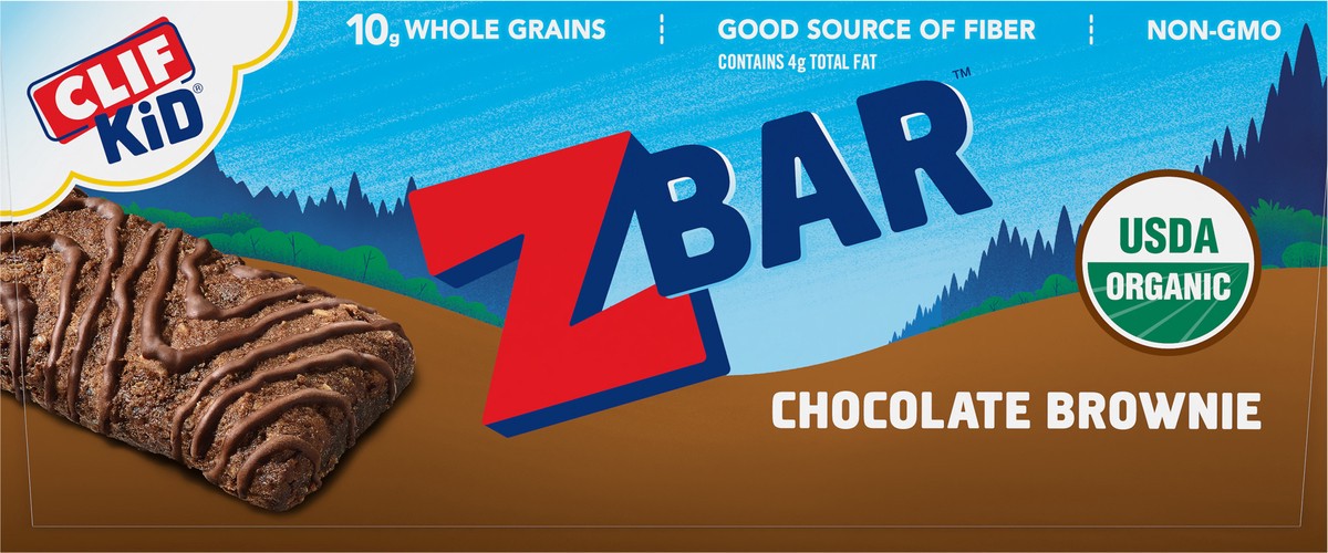 slide 4 of 12, CLIF Kid Zbar - Chocolate Brownie - Soft Baked Whole Grain Snack Bars - USDA Organic - Non-GMO - Plant-Based - 1.27 oz. (18 Count), 22.86 oz