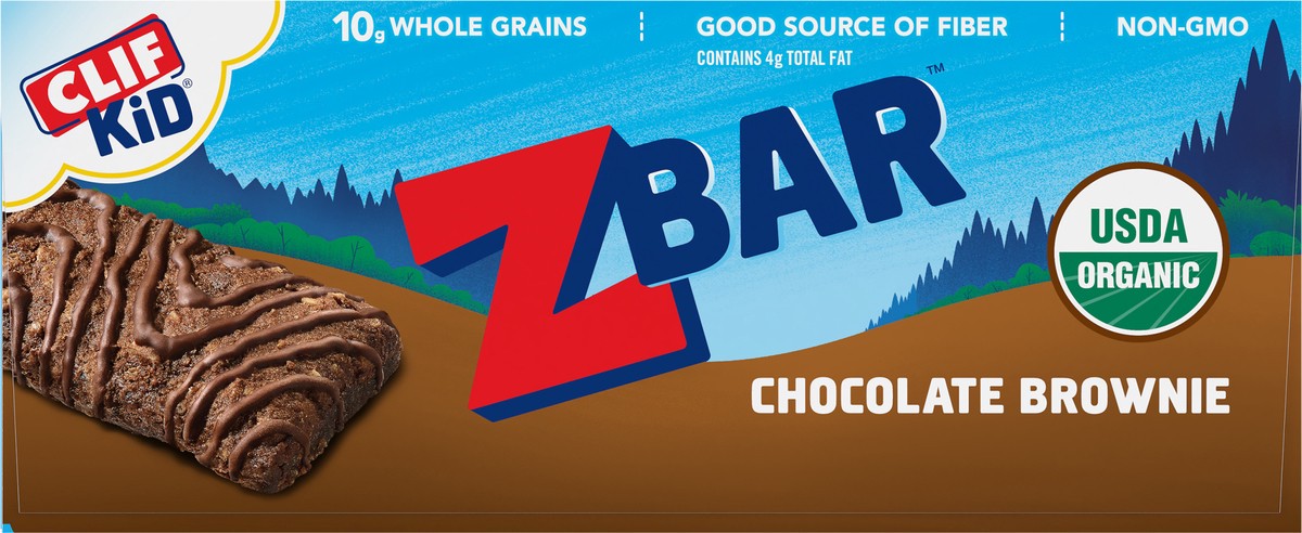 slide 5 of 12, CLIF Kid Zbar - Chocolate Brownie - Soft Baked Whole Grain Snack Bars - USDA Organic - Non-GMO - Plant-Based - 1.27 oz. (18 Count), 22.86 oz