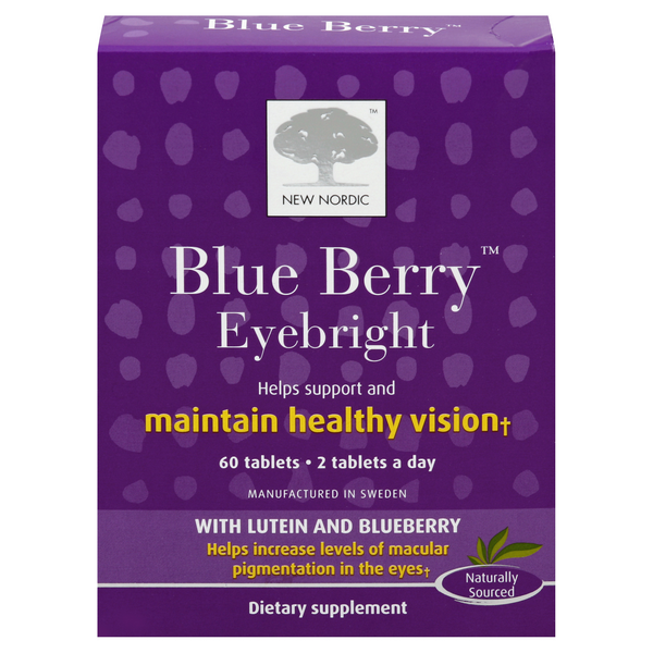 slide 1 of 6, New Nordic Blue Berry Eyebright 60 ea, 60 ct