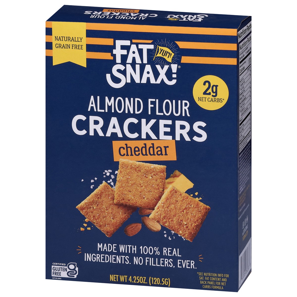 slide 2 of 9, Fat Snax Cheddar Almond Flour Cracke, 4.25 oz