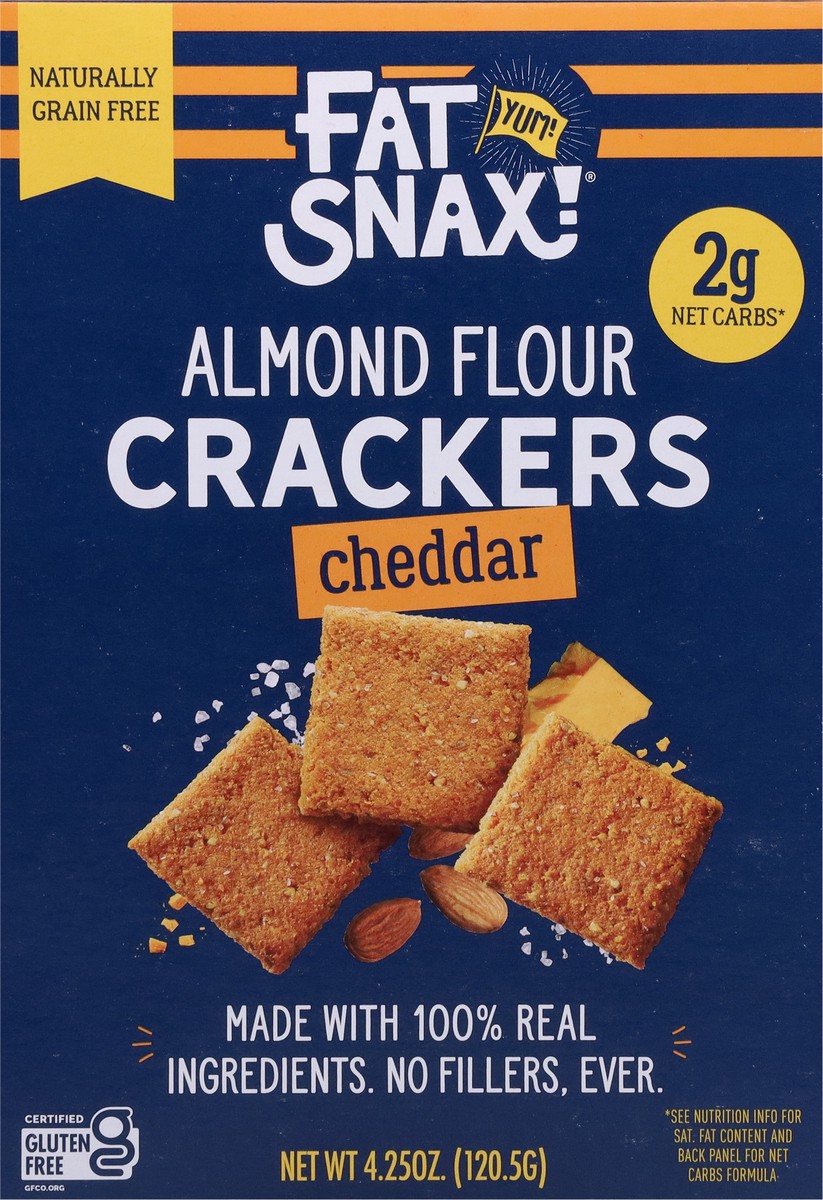 slide 5 of 9, Fat Snax Cheddar Almond Flour Cracke, 4.25 oz