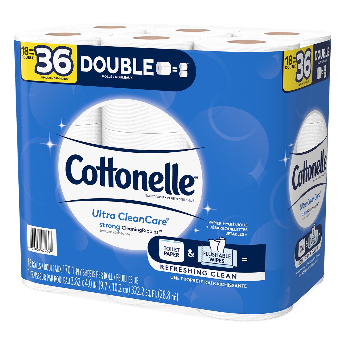 slide 2 of 8, Cottonelle Ultra CleanCare Toilet Paper, Strong Bath Tissue, Septic-Safe, 18 Double Rolls, 18 ct