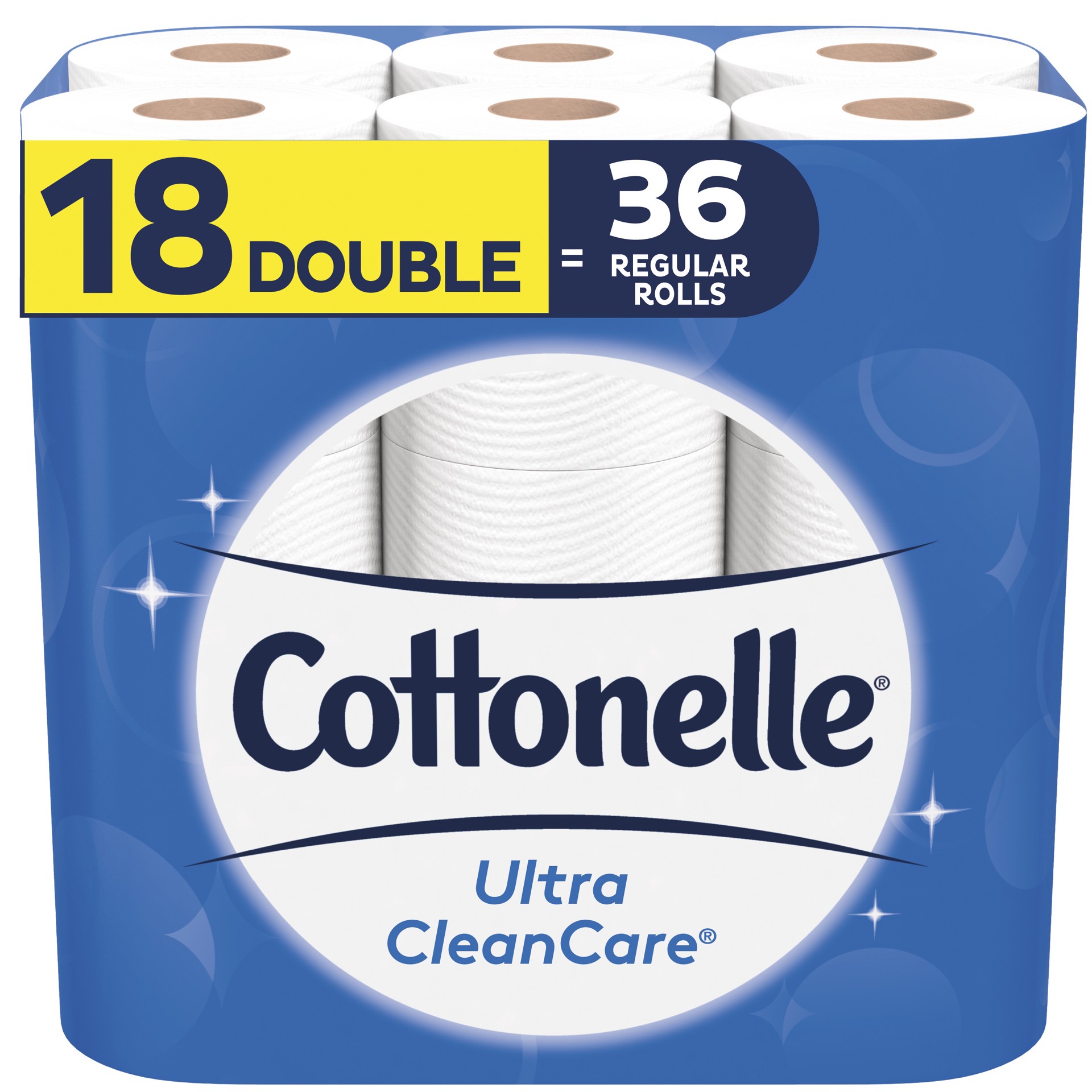 slide 1 of 8, Cottonelle Ultra CleanCare Toilet Paper, Strong Bath Tissue, Septic-Safe, 18 Double Rolls, 18 ct