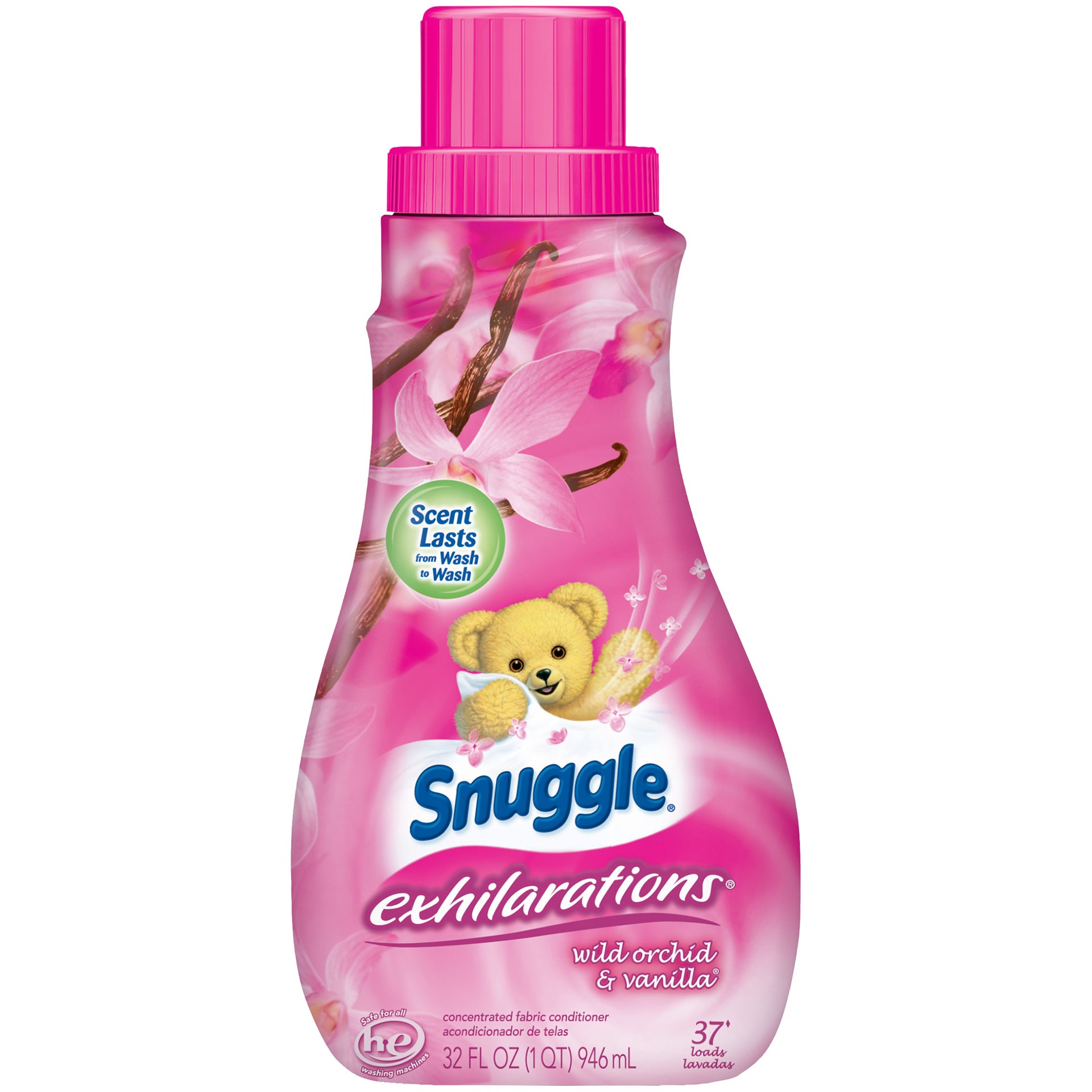 slide 1 of 2, Snuggle Exhilarations Wild Orchid & Vanilla Concentrated Fabric Softener, 32 fl oz