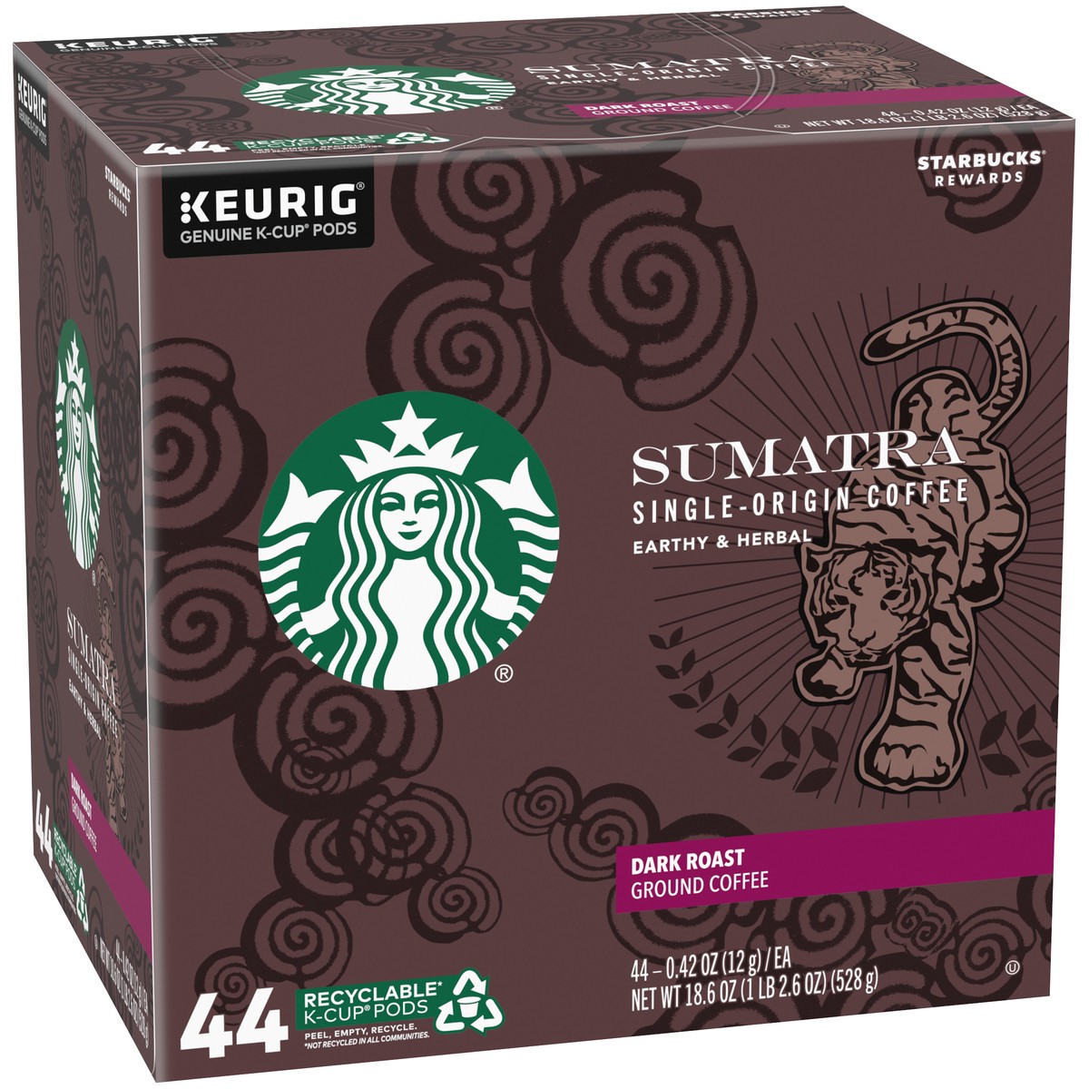 slide 9 of 9, Starbucks K-Cup Coffee Pods—Dark Roast Coffee—Sumatra—100% Arabica—1 box - 44 pk, 44 pk