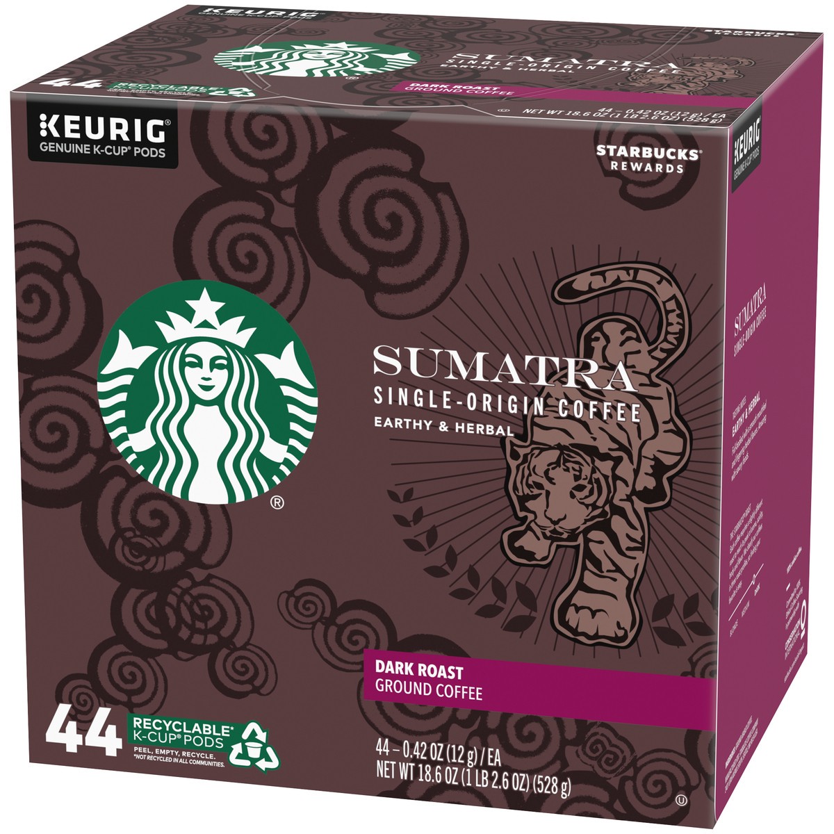 slide 5 of 9, Starbucks K-Cup Coffee Pods—Dark Roast Coffee—Sumatra—100% Arabica—1 box - 44 pk, 44 pk