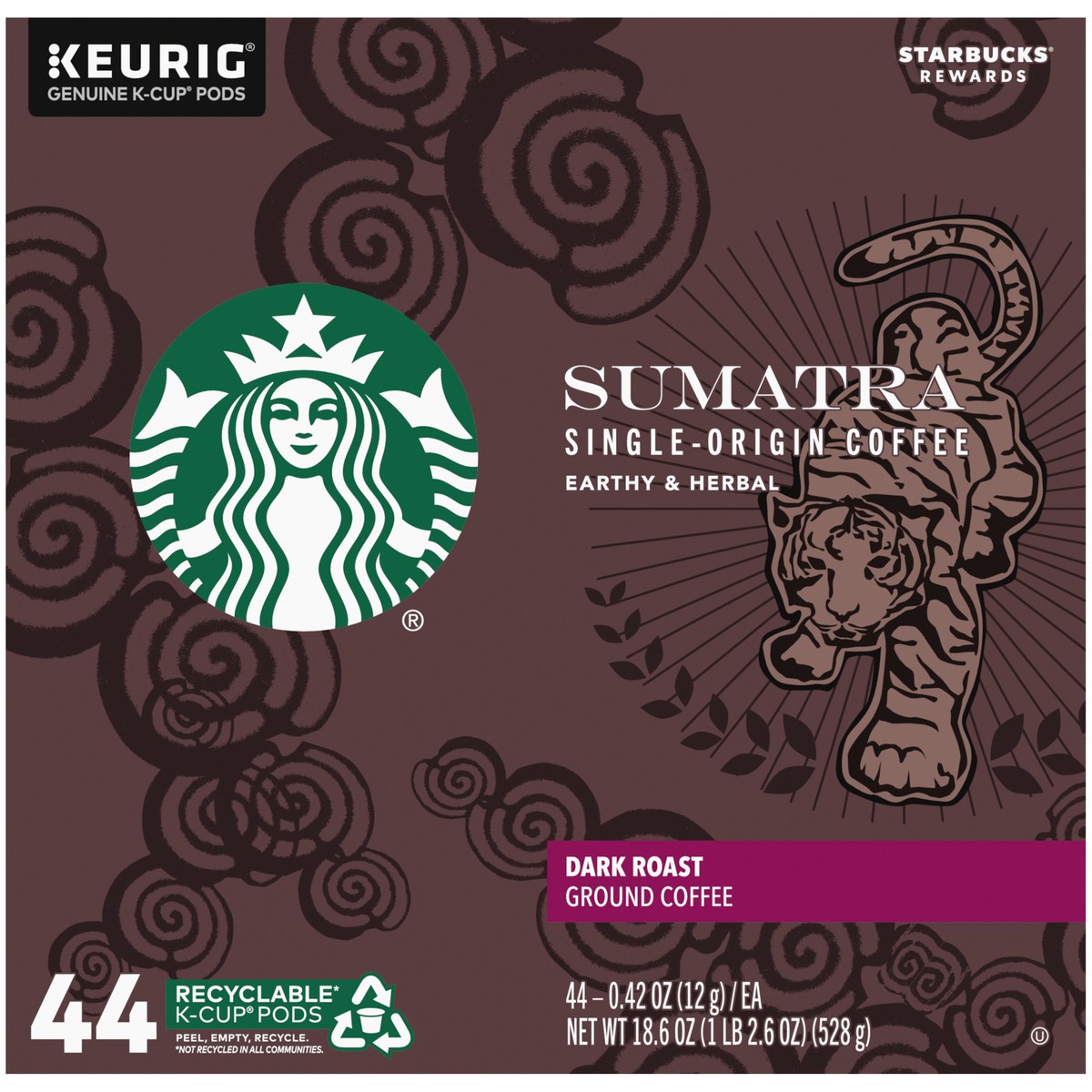 slide 4 of 9, Starbucks K-Cup Coffee Pods—Dark Roast Coffee—Sumatra—100% Arabica—1 box - 44 pk, 44 pk