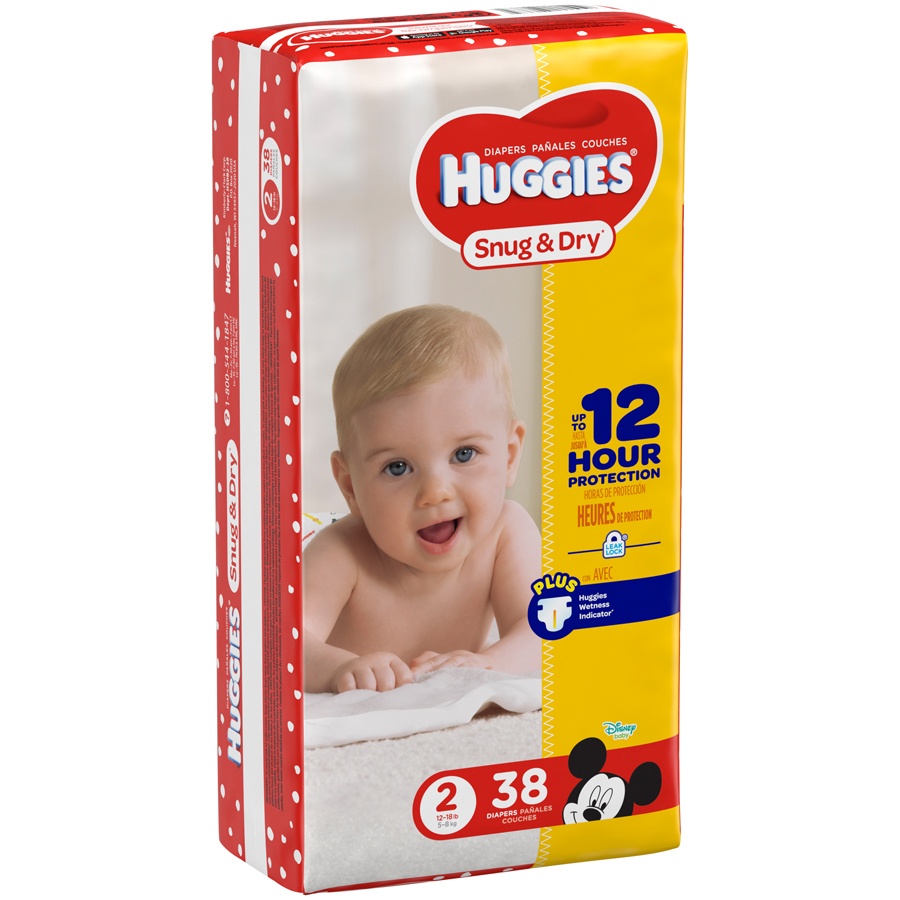 slide 2 of 3, Huggies Snug & Dry Diapers Size 2, 38 ct