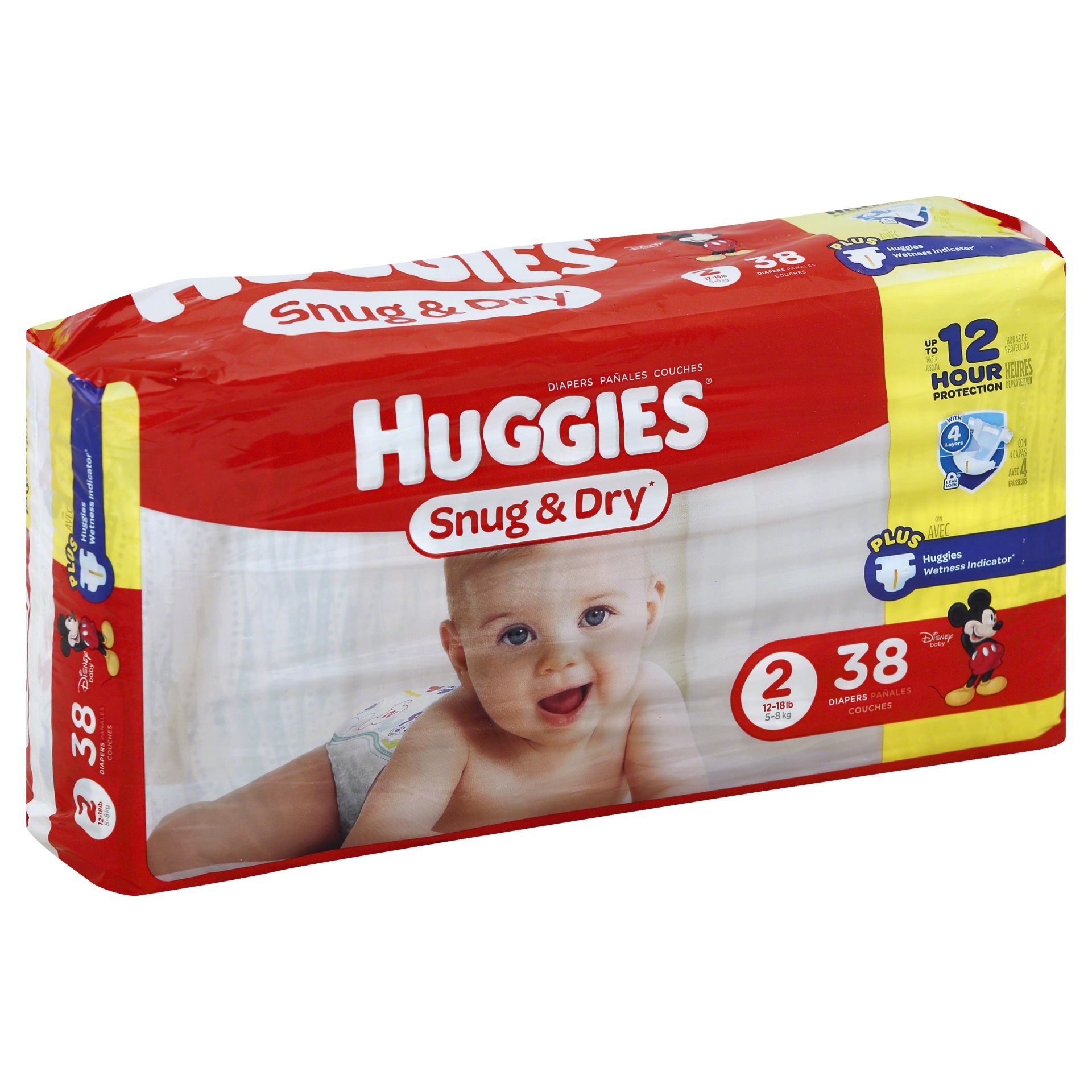 slide 1 of 3, Huggies Snug & Dry Diapers Size 2, 38 ct