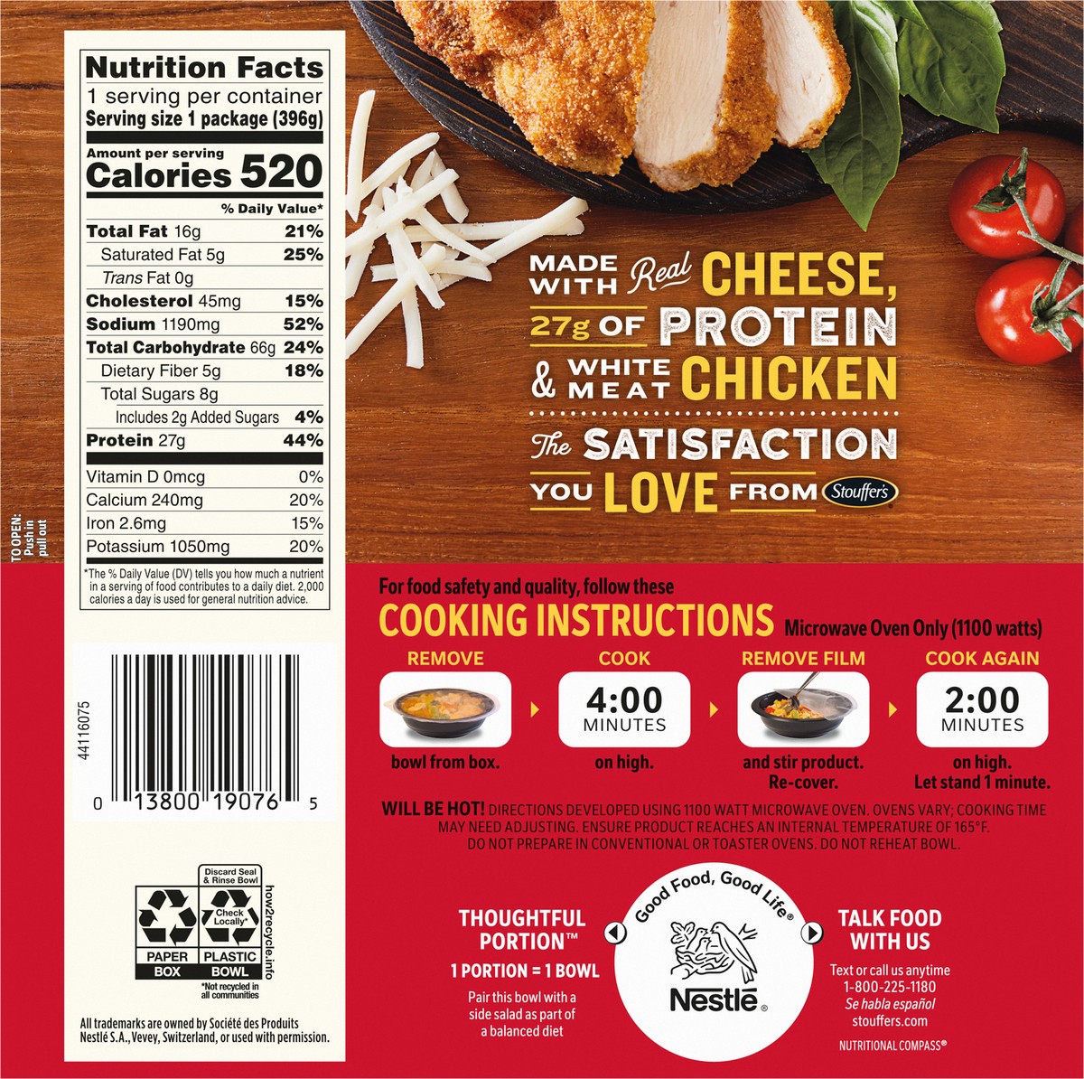 slide 5 of 9, Stouffer's Bowl-Fulls Cheesy Chicken Parmesan Frozen Meal, 14 oz