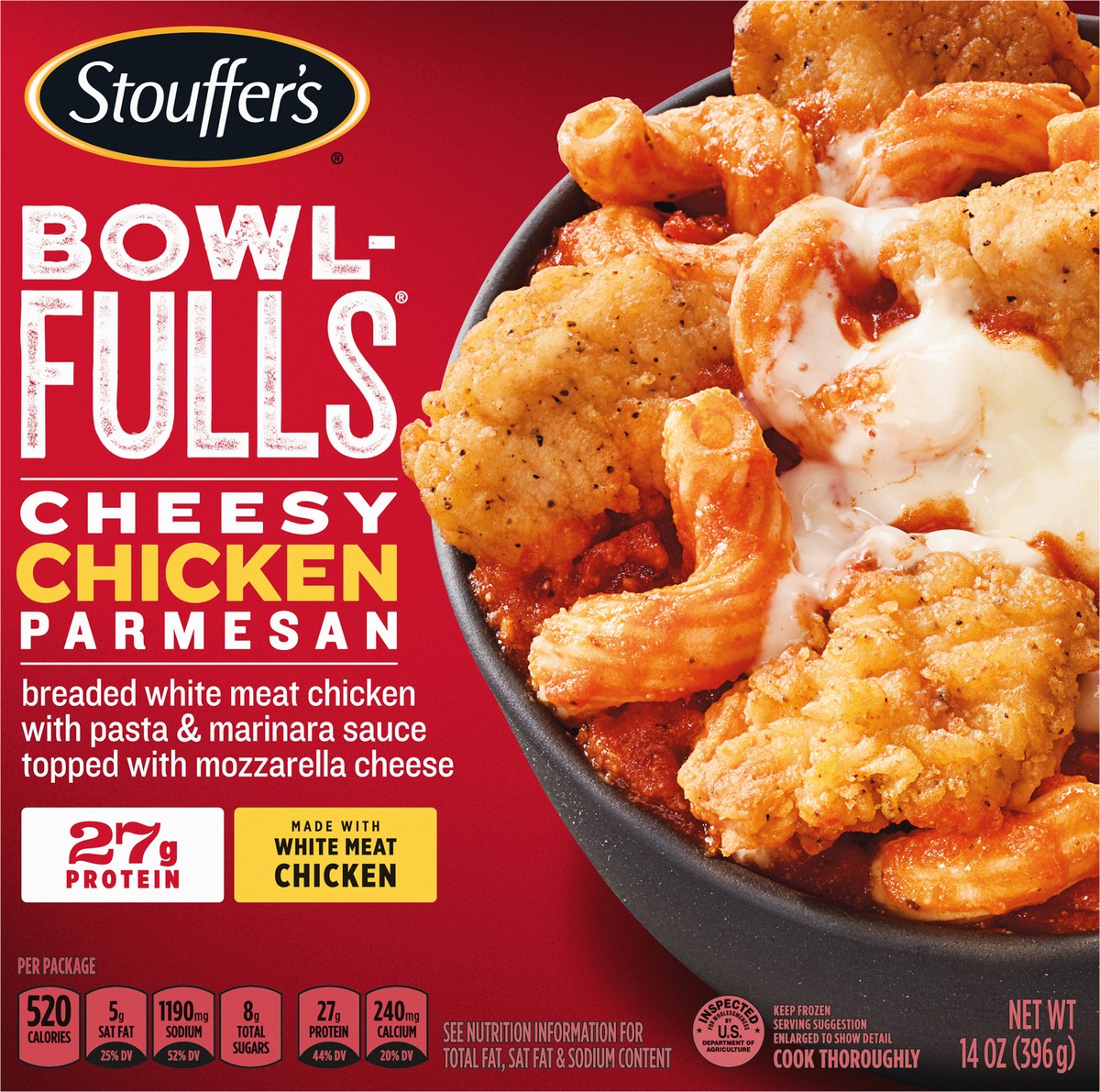 slide 6 of 9, Stouffer's Bowl-Fulls Cheesy Chicken Parmesan Frozen Meal, 14 oz