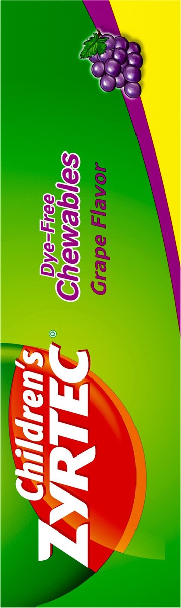 slide 2 of 7, Zyrtec Children's Zyrtec Allergy Dye-Free Chewables 6 Years & Older Grape Flavor 24 Count, 24 ct
