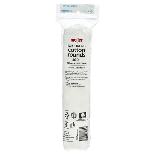 slide 4 of 5, Meijer Exfoliating Cotton Rounds, 100 ct