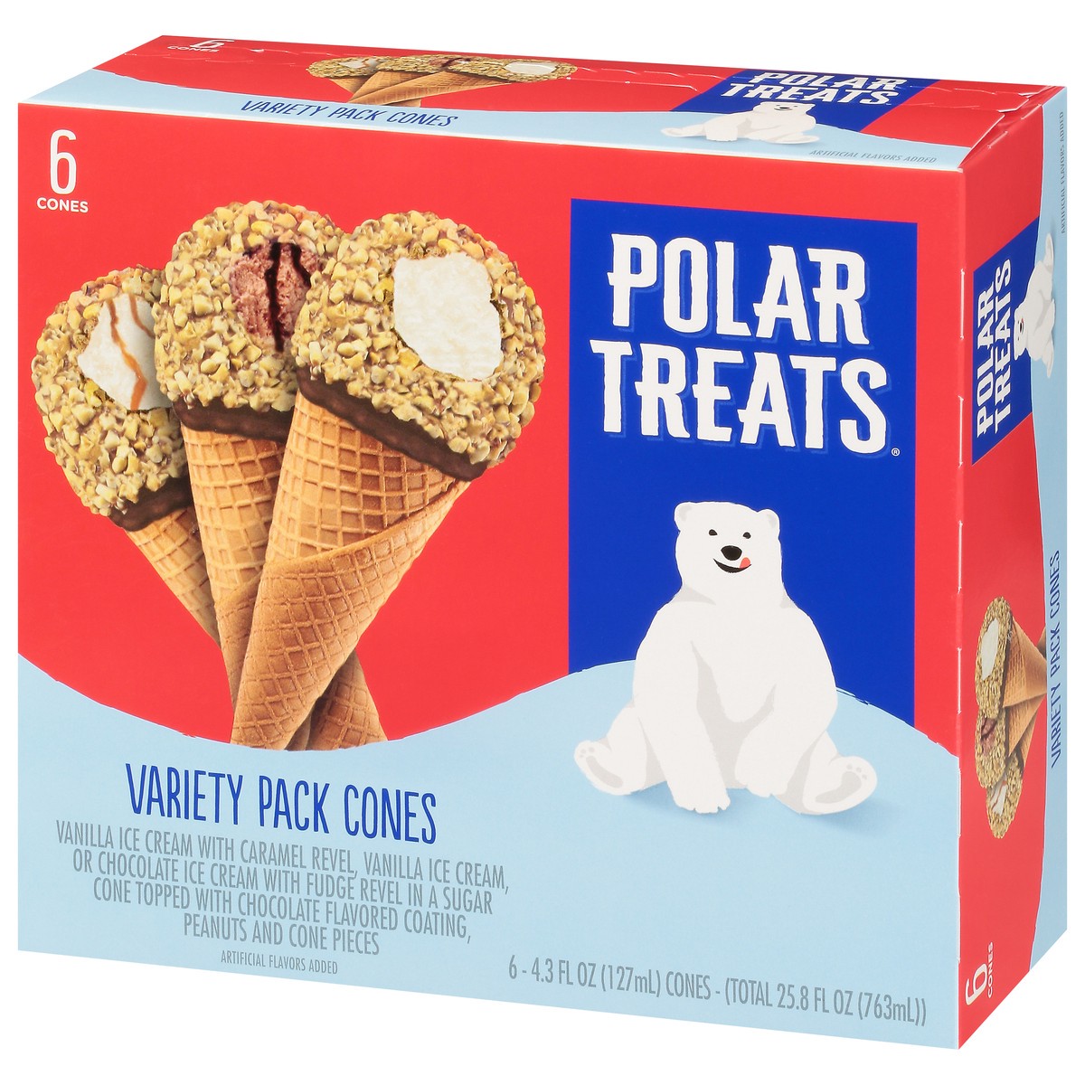 slide 3 of 9, Polar Treats Variety Pack Ice Cream Cone, 6pk, 6 ct
