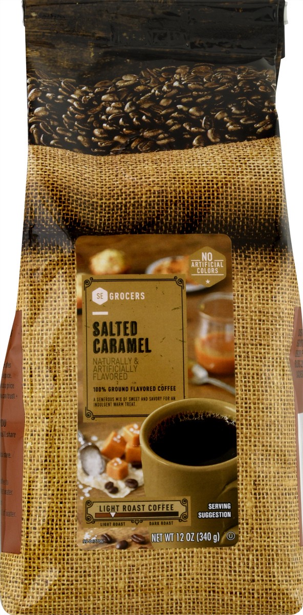 slide 1 of 10, SE Grocers 100% Ground Flavored Coffee Salted Caramel, 12 oz
