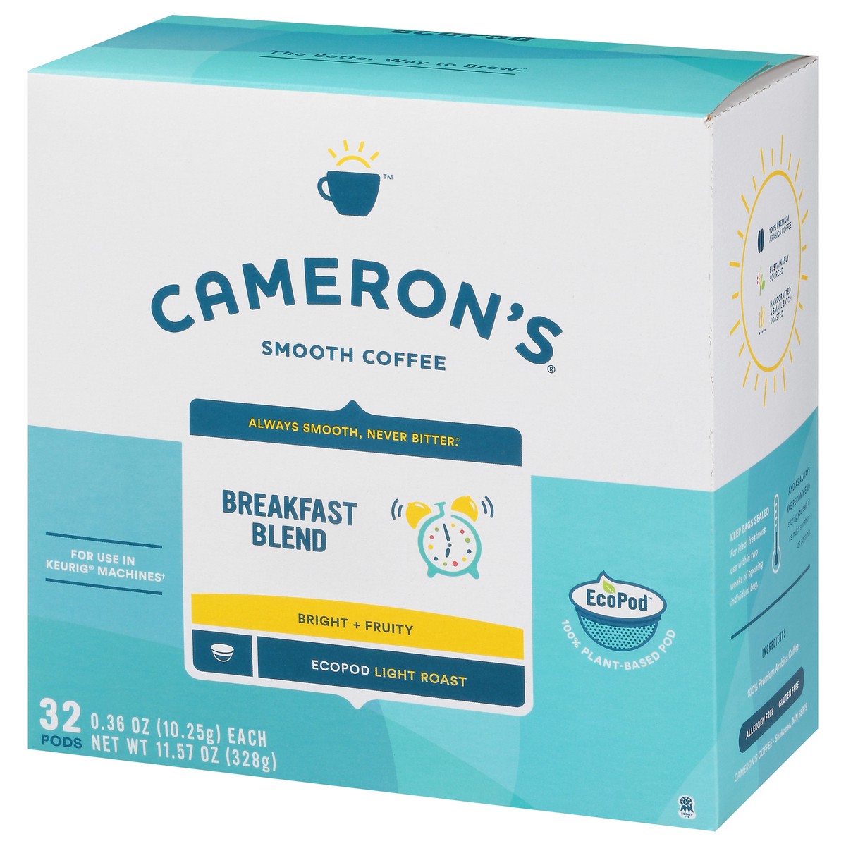 slide 9 of 9, Cameron's EcoPods Light Roast Breakfast Blend Coffee 32 - 0.36 oz Pods, 32 ct