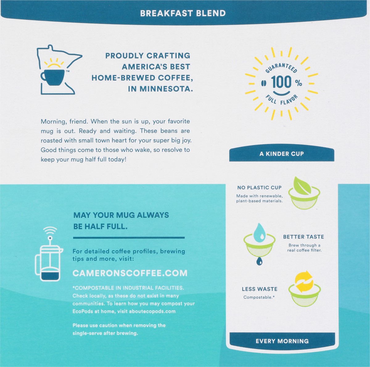slide 8 of 9, Cameron's EcoPods Light Roast Breakfast Blend Coffee 32 - 0.36 oz Pods, 32 ct