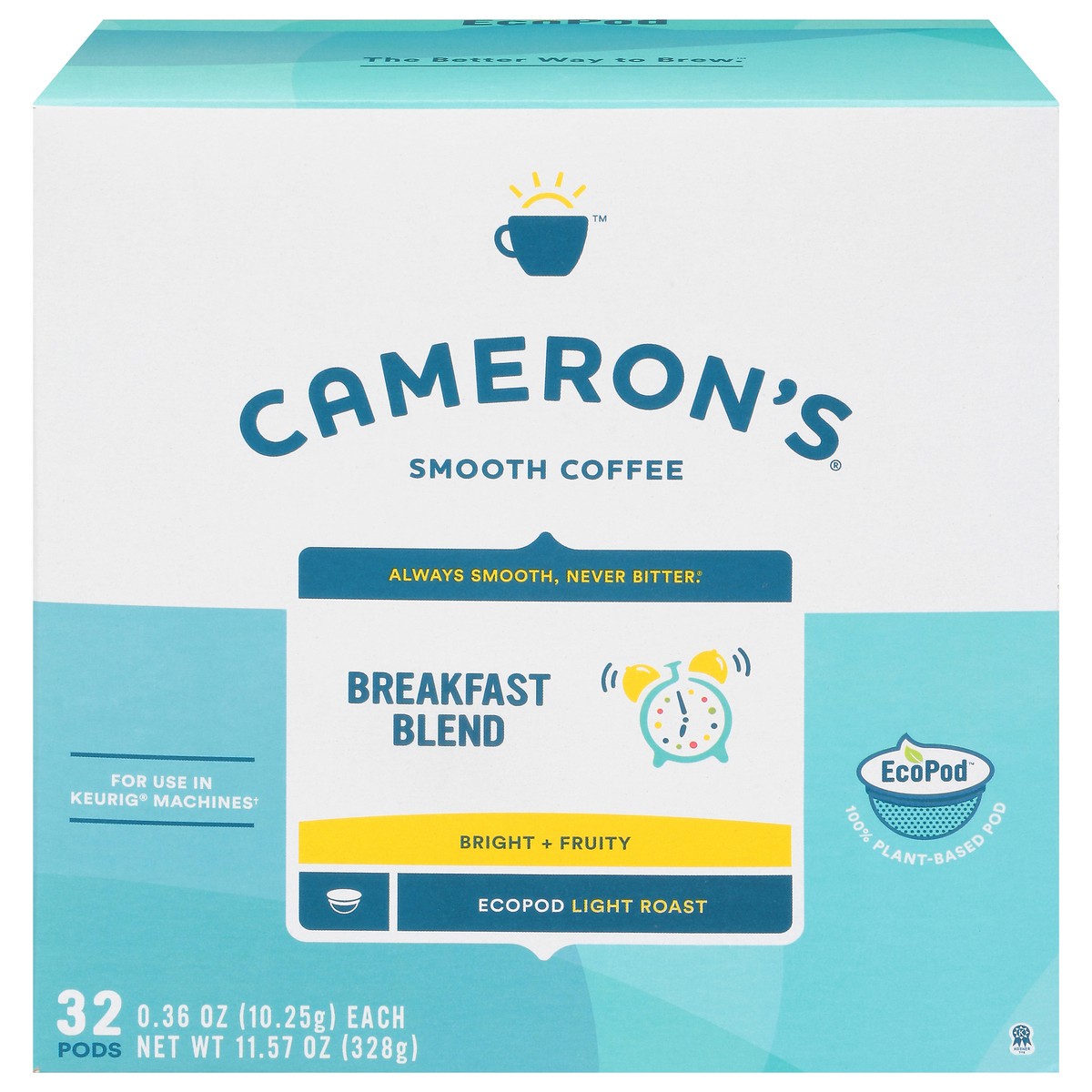 slide 1 of 9, Cameron's EcoPods Light Roast Breakfast Blend Coffee 32 - 0.36 oz Pods, 32 ct