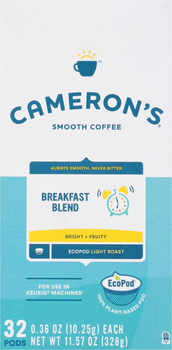 slide 5 of 9, Cameron's EcoPods Light Roast Breakfast Blend Coffee 32 - 0.36 oz Pods, 32 ct