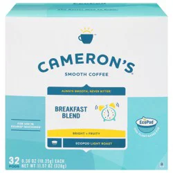 Cameron's EcoPods Light Roast Breakfast Blend Coffee - 32 count, 0.36 oz pods