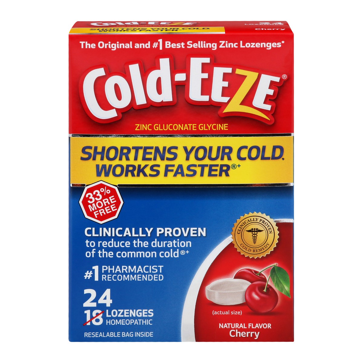 slide 1 of 8, Cold-EEZE Cold Remedy Lozenges Cherry, 24 ct