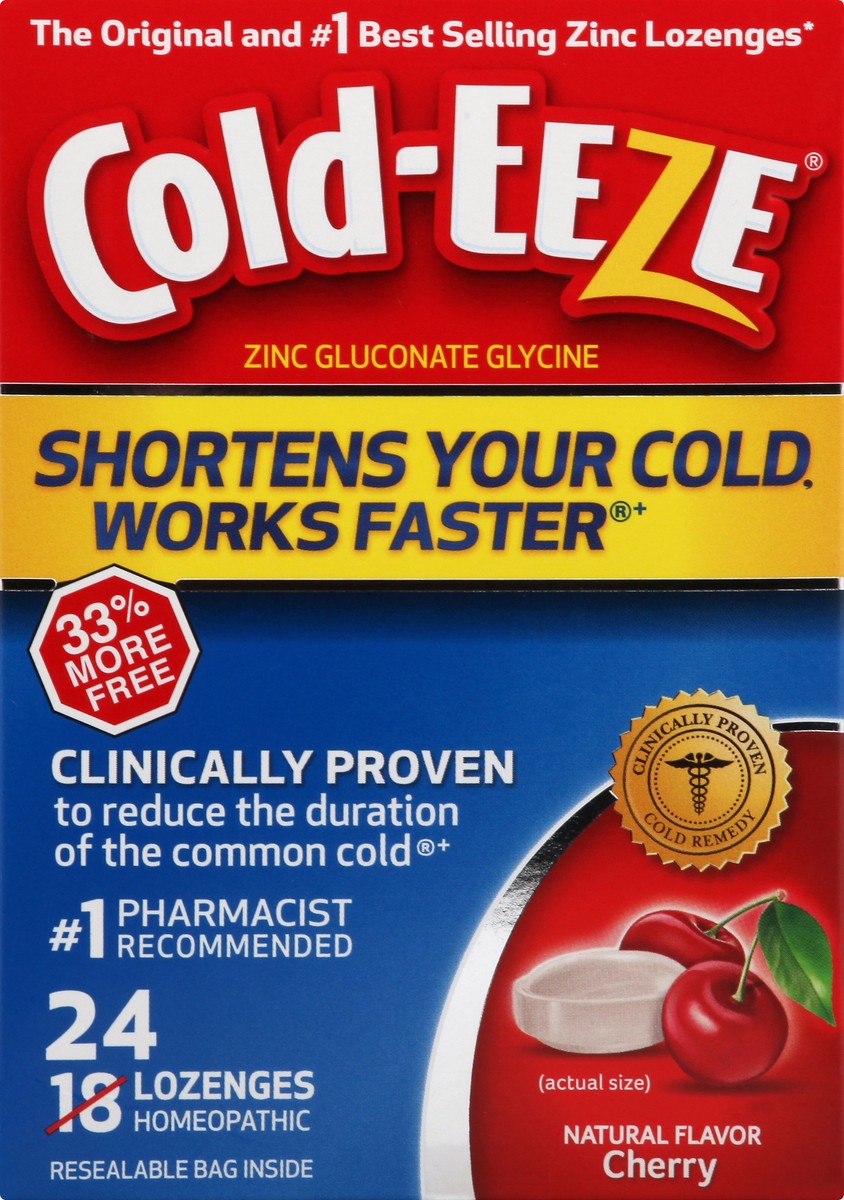 slide 3 of 8, Cold-EEZE Cold Remedy Lozenges Cherry, 24 ct