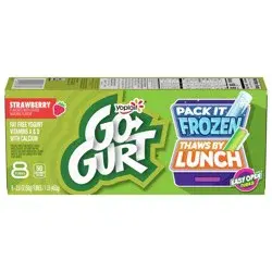 Yoplait Go-GURT Strawberry Kids Fat Free Yogurt, Gluten Free, 2 oz. Yogurt Tubes (8 Count)