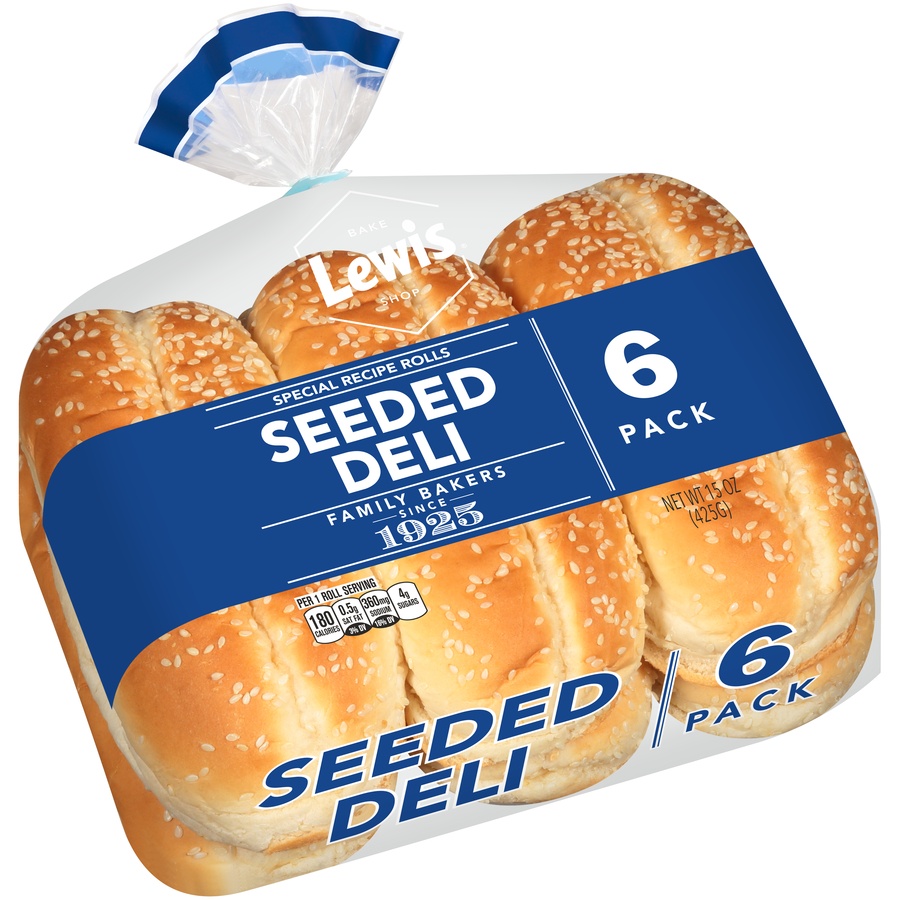 slide 2 of 8, Lewis Bakeries Seeded Deli Bun, 6 ct