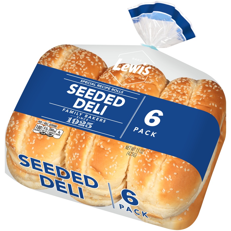 slide 3 of 8, Lewis Bakeries Seeded Deli Bun, 6 ct