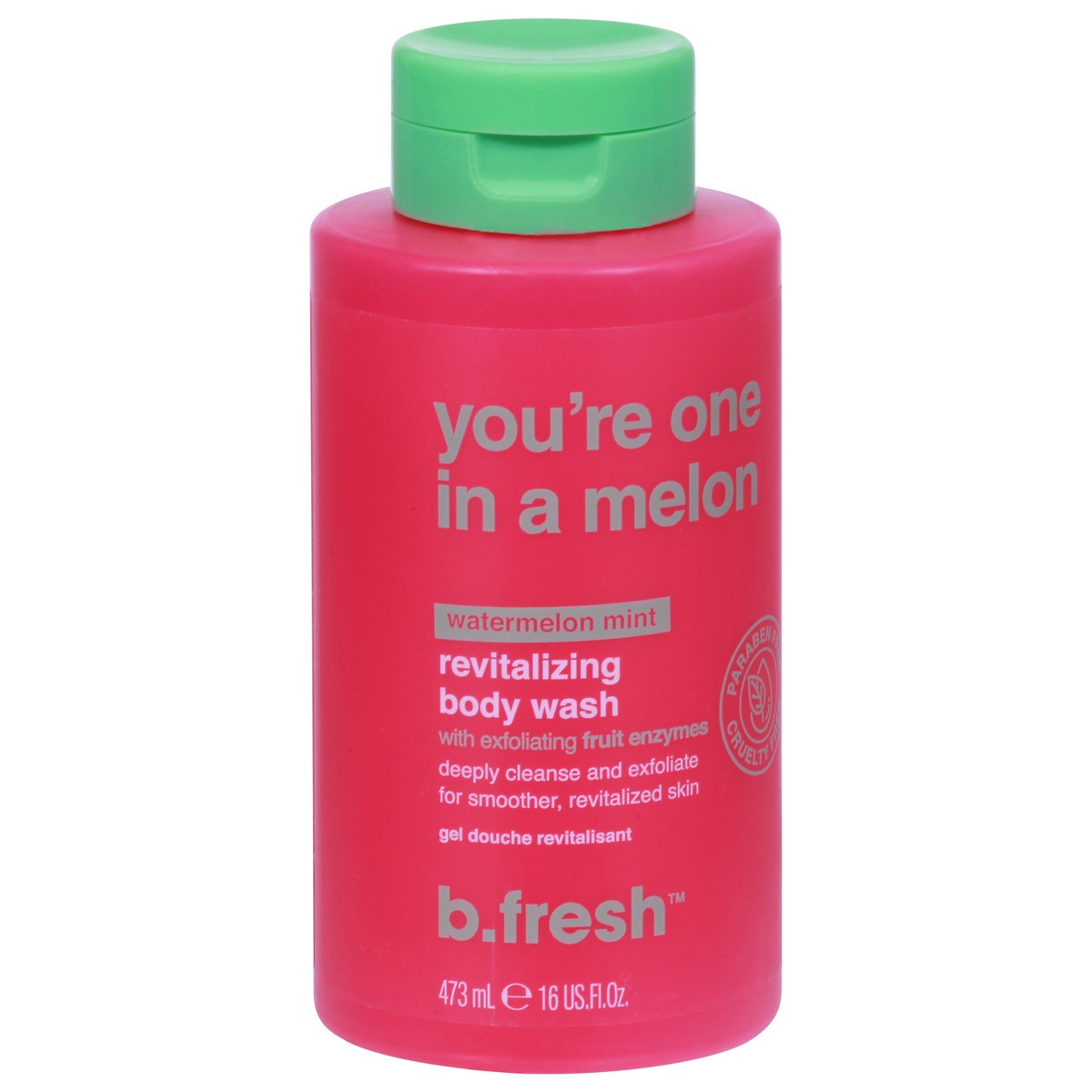 slide 6 of 12, b.fresh Watermelon Mint Revitalizing Body Wash with Fruit Enzymes 16 fl oz, 1 ct