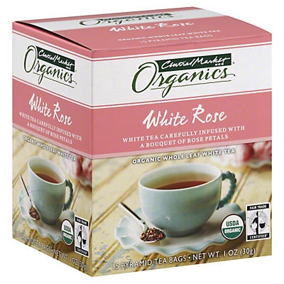 slide 1 of 1, Central Market Organics Whole Leaf White Rose White Tea Pyramid Bags - 15 ct, 15 ct