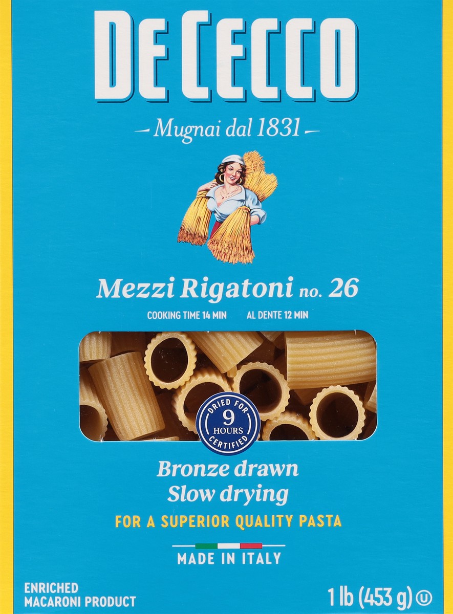 slide 8 of 13, De Cecco No. 26 Mezzi Rigatoni 1 lb, 16 oz