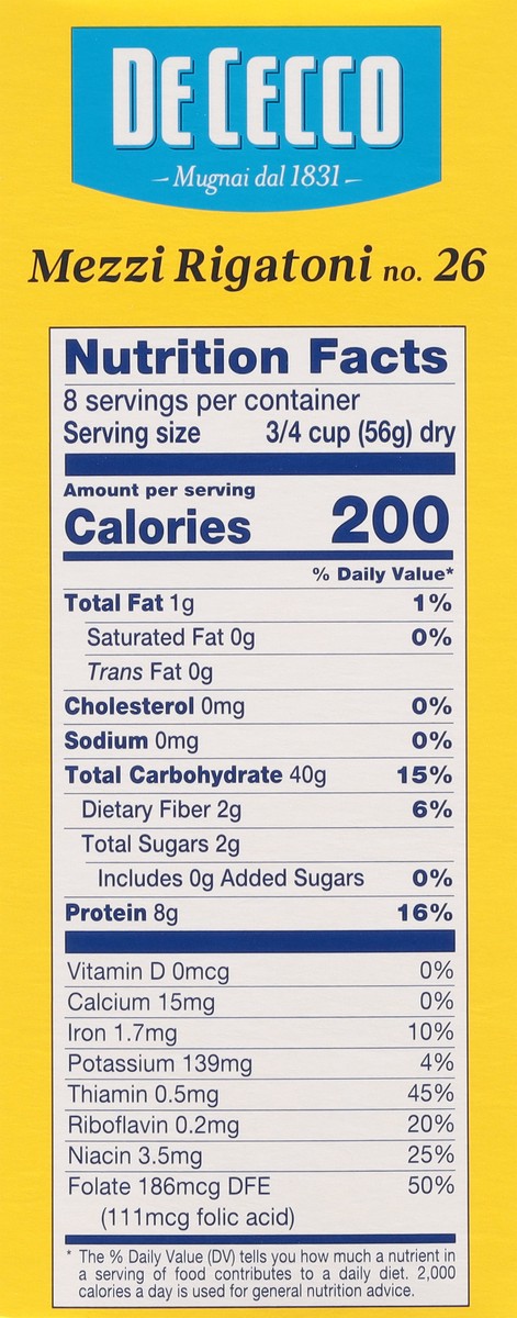 slide 11 of 13, De Cecco No. 26 Mezzi Rigatoni 1 lb, 16 oz