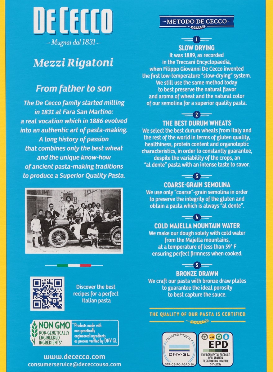 slide 10 of 13, De Cecco No. 26 Mezzi Rigatoni 1 lb, 16 oz