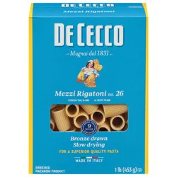 De Cecco No. 26 Mezzi Rigatoni 1 lb