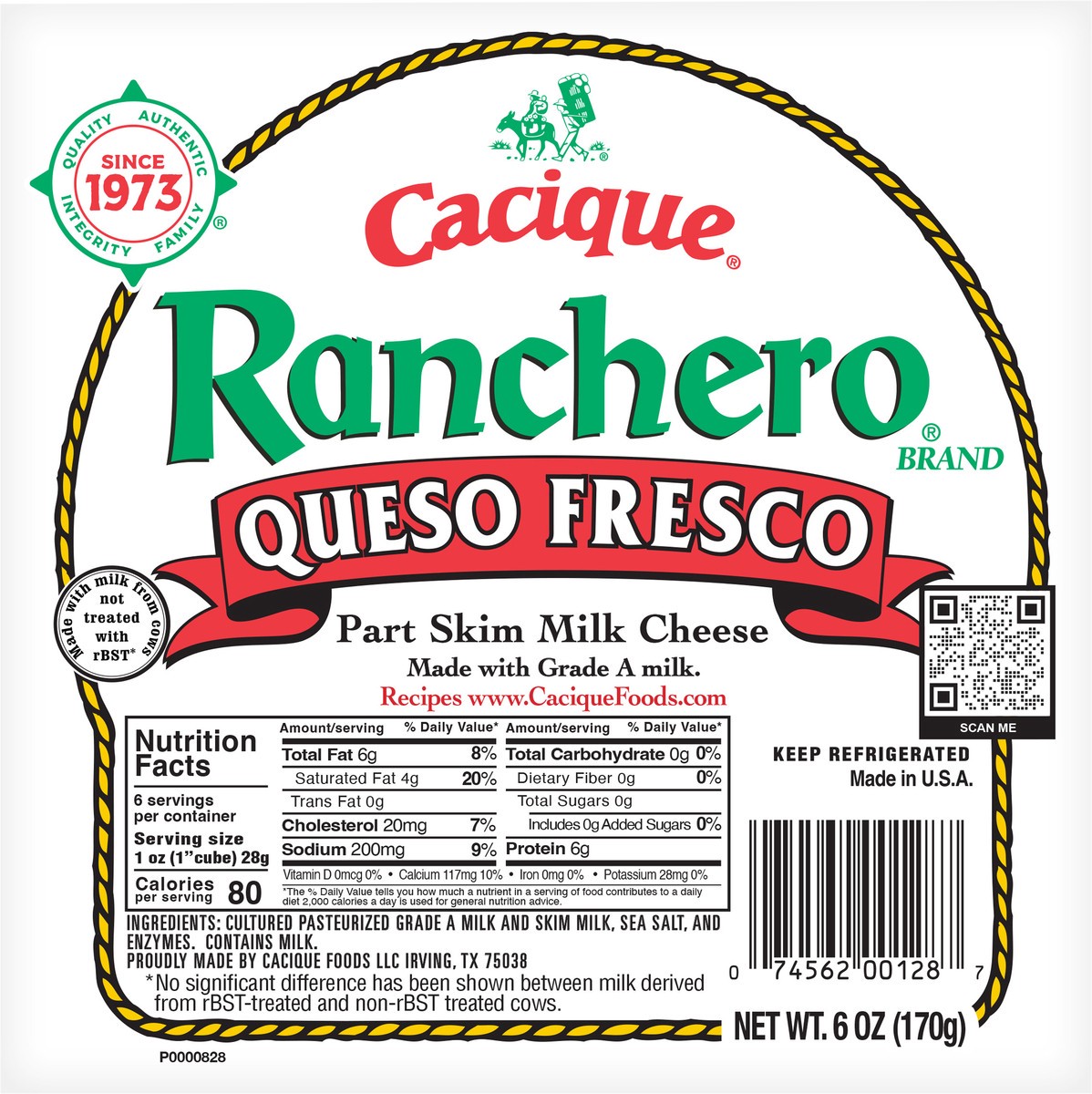 slide 7 of 12, Cacique Ranchero Queso Fresco, 6 oz