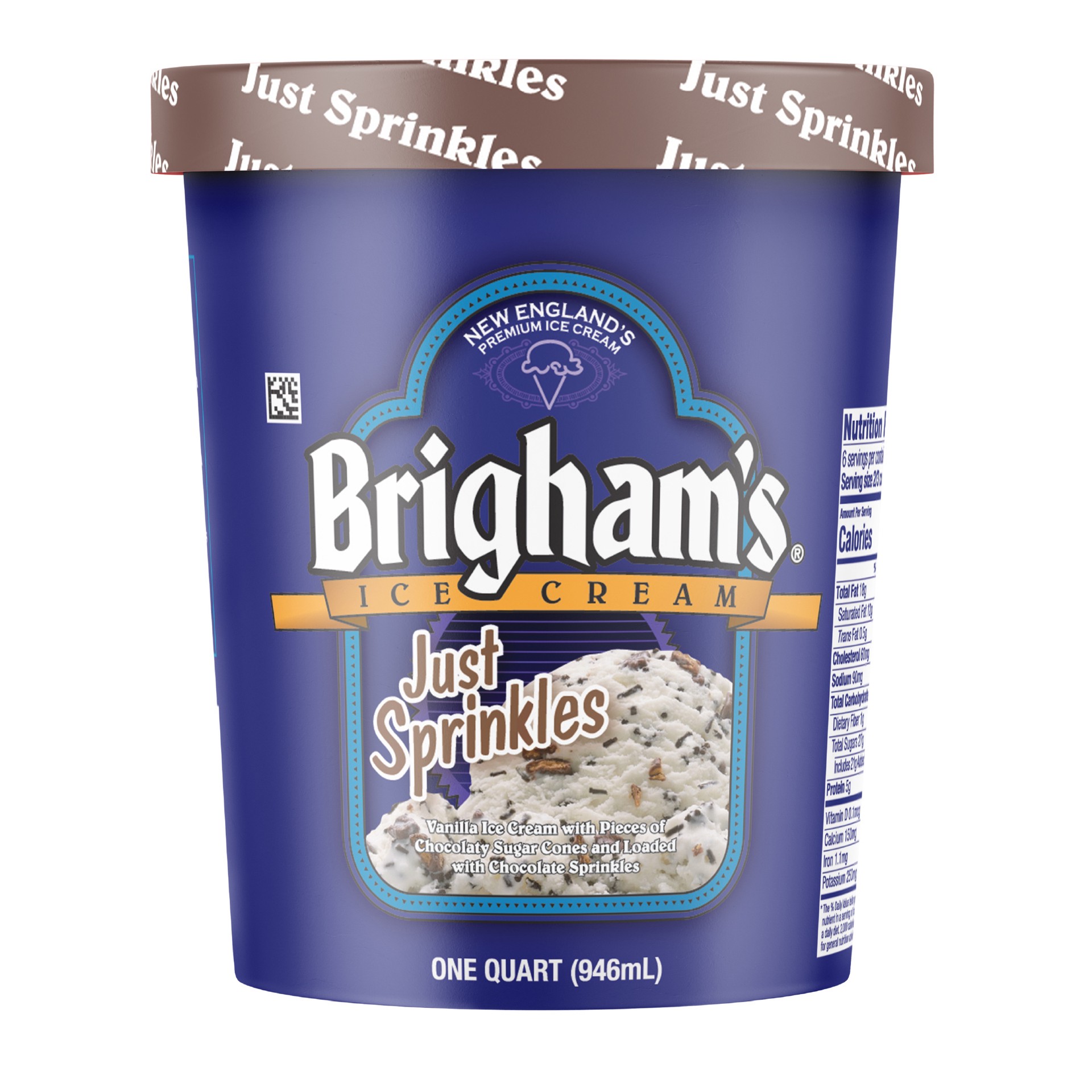 slide 1 of 8, BRIGHAM'S ICE CREAM Brigham's Just Sprinkles Ice Cream, 1 Quart, 1 qt