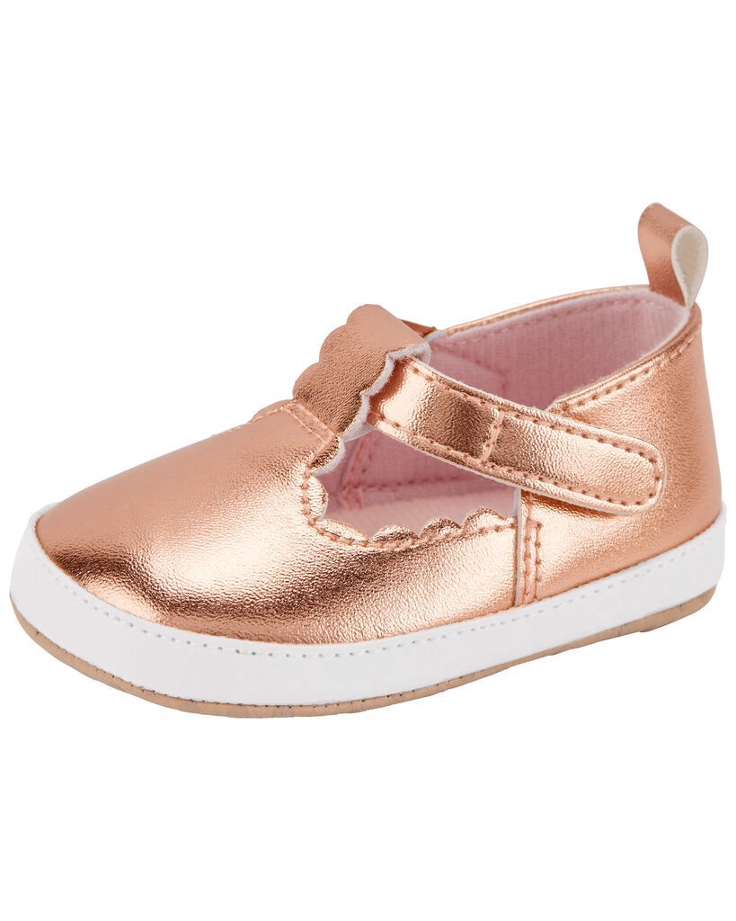 slide 5 of 6, Oshkosh Baby Metallic Slip-On Crib Shoes Metallic 1, 1 ct