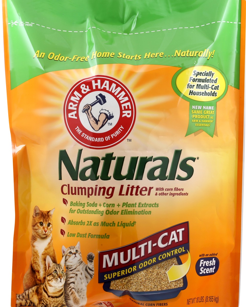 slide 1 of 4, ARM & HAMMER Naturals Multi-Cat Fresh Scent Clumping Litter 18 lb, 18 lb