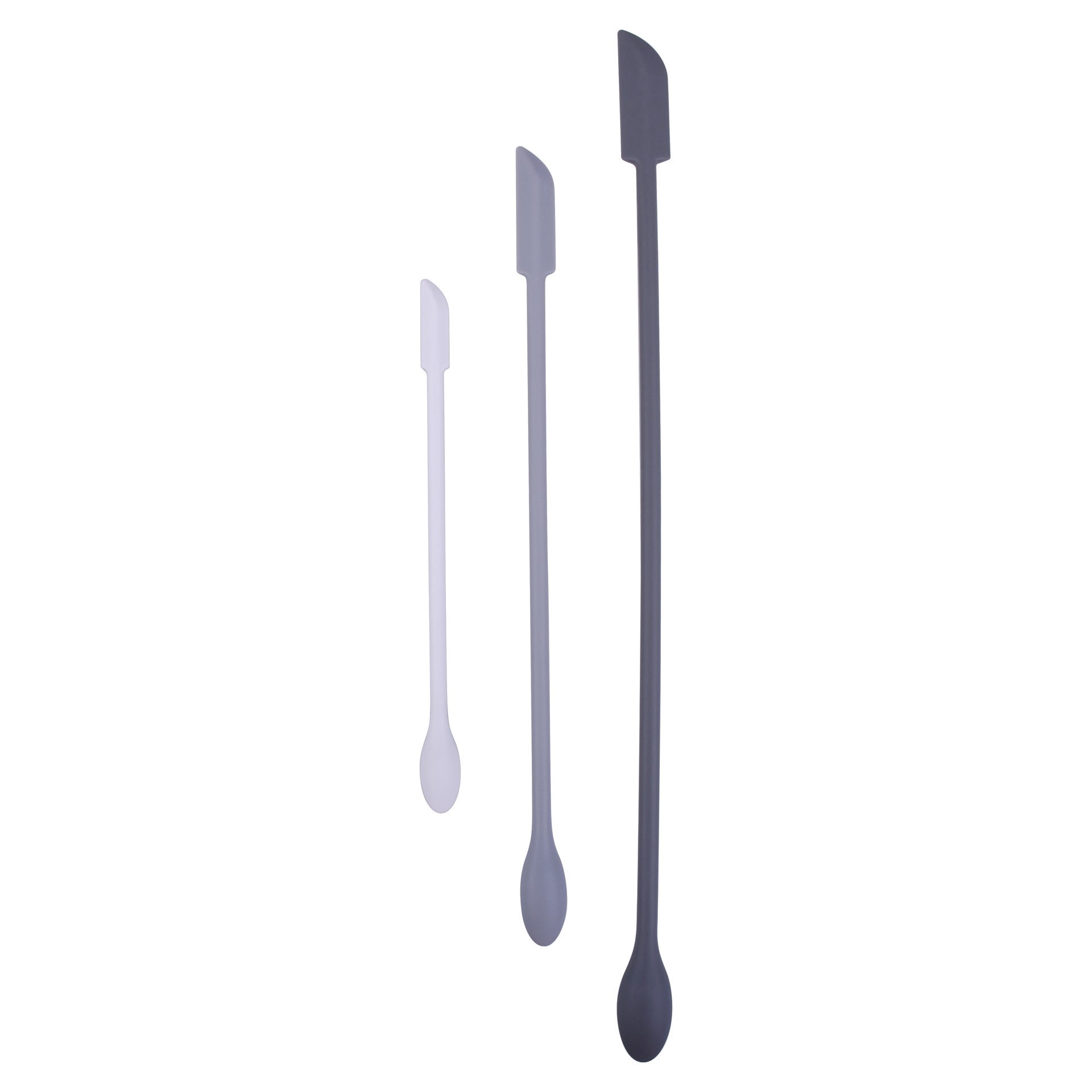 slide 3 of 3, Double Ended Silicone Jar Spatula Set By Makery, 3 spatulas