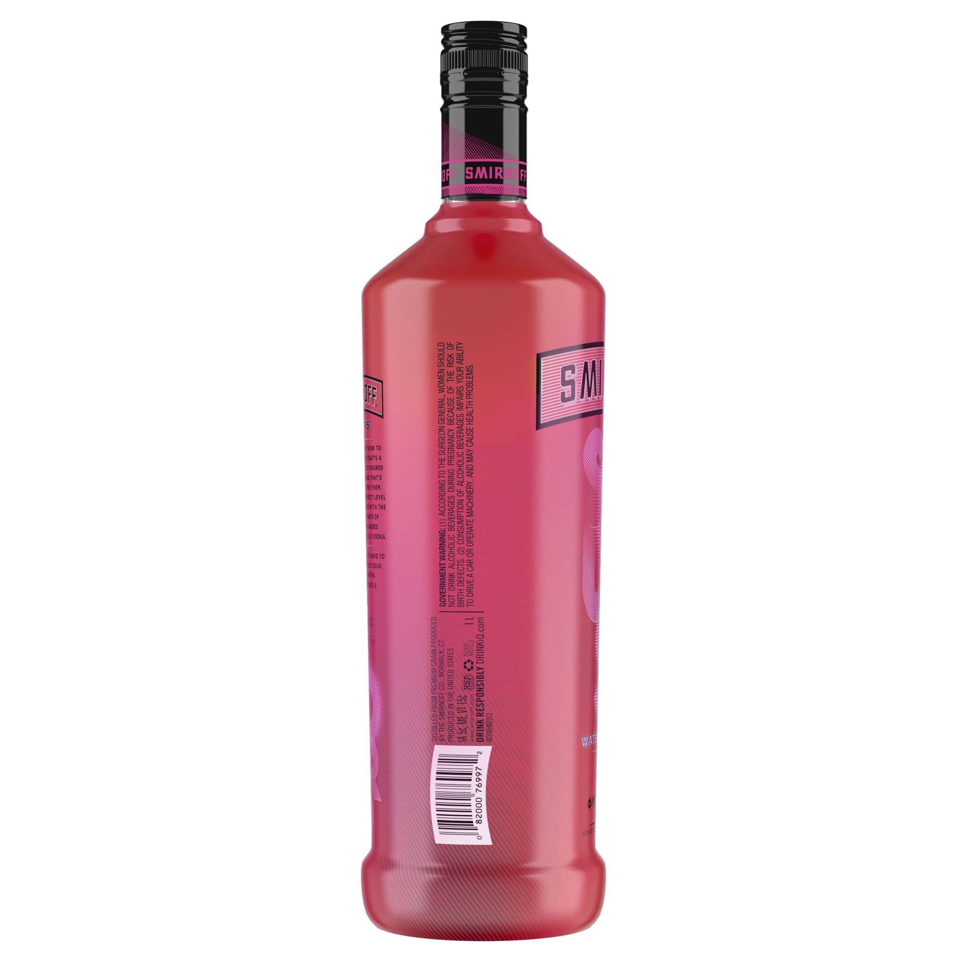 slide 3 of 5, Smirnoff Sours Watermelon (Vodka Infused with Natural Flavors) - 1 L Bottle, 1 liter