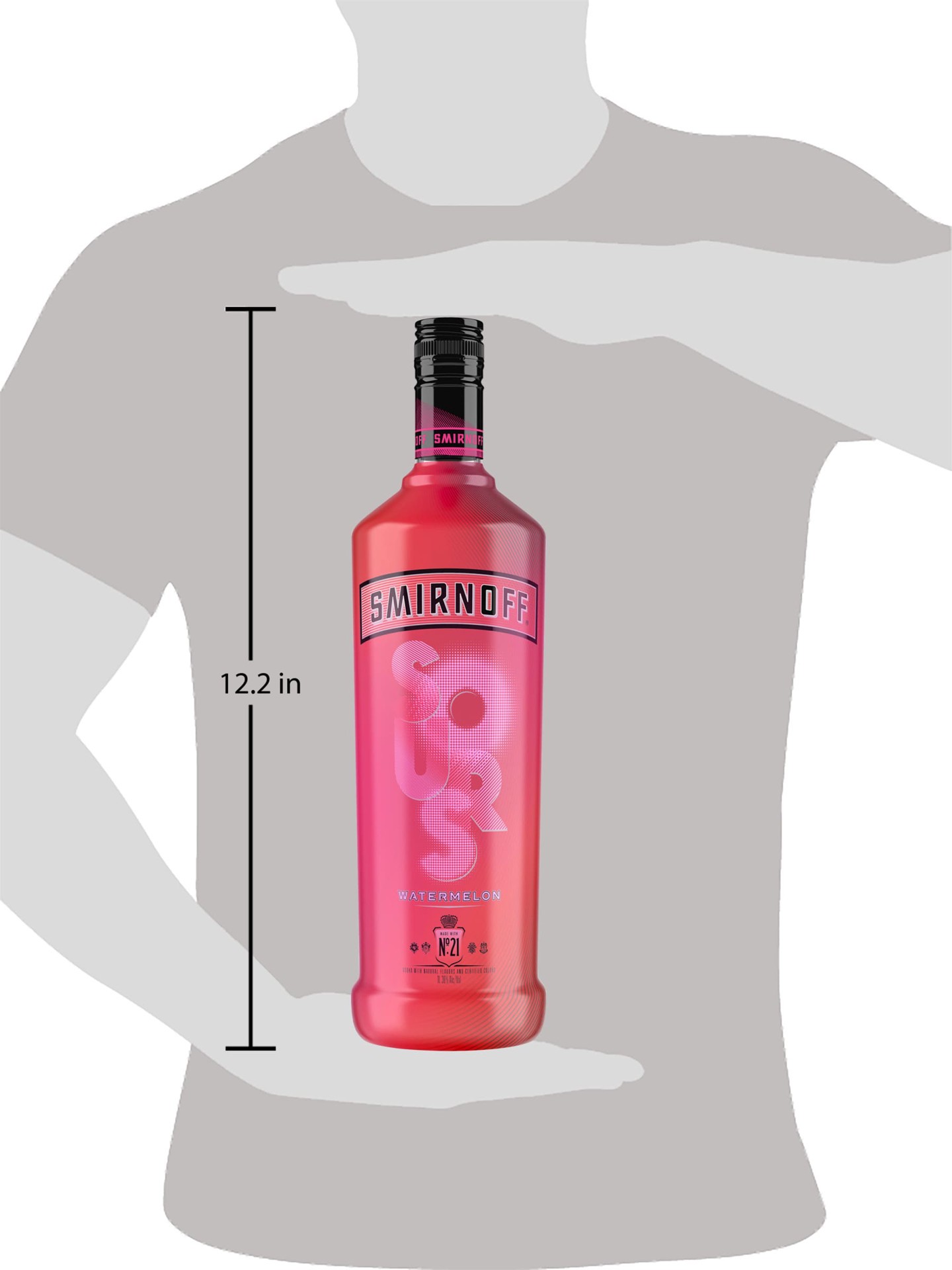 slide 4 of 5, Smirnoff Sours Watermelon (Vodka Infused with Natural Flavors) - 1 L Bottle, 1 liter