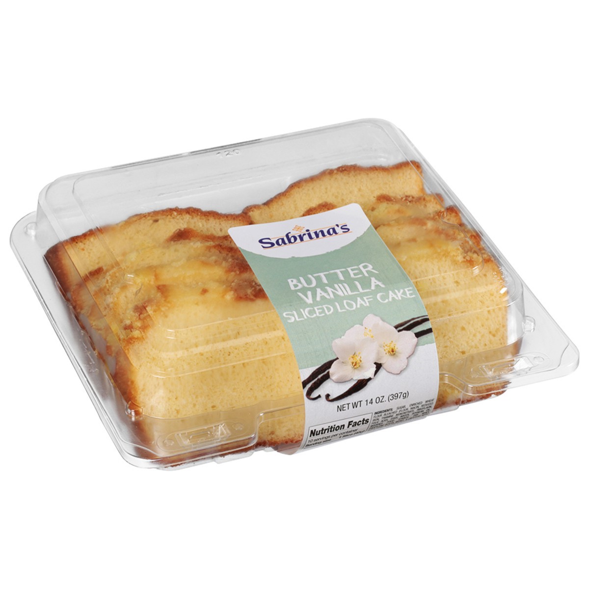 slide 3 of 11, Sabrina's Sliced Butter Vanilla Loaf Cake 14 oz, 14 oz