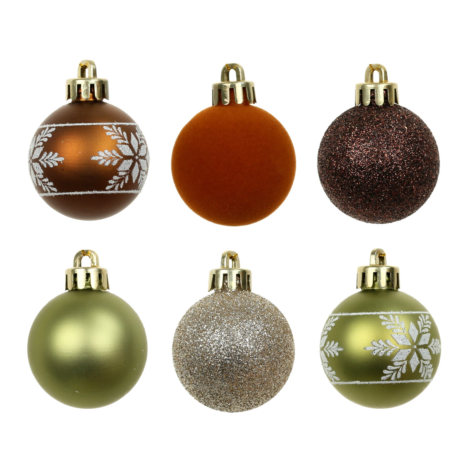 slide 2 of 3, 7 Pack 1.5" Gingerbread Forest Snowflake Shatterproof Ball Ornaments By Ashland, 7 ct