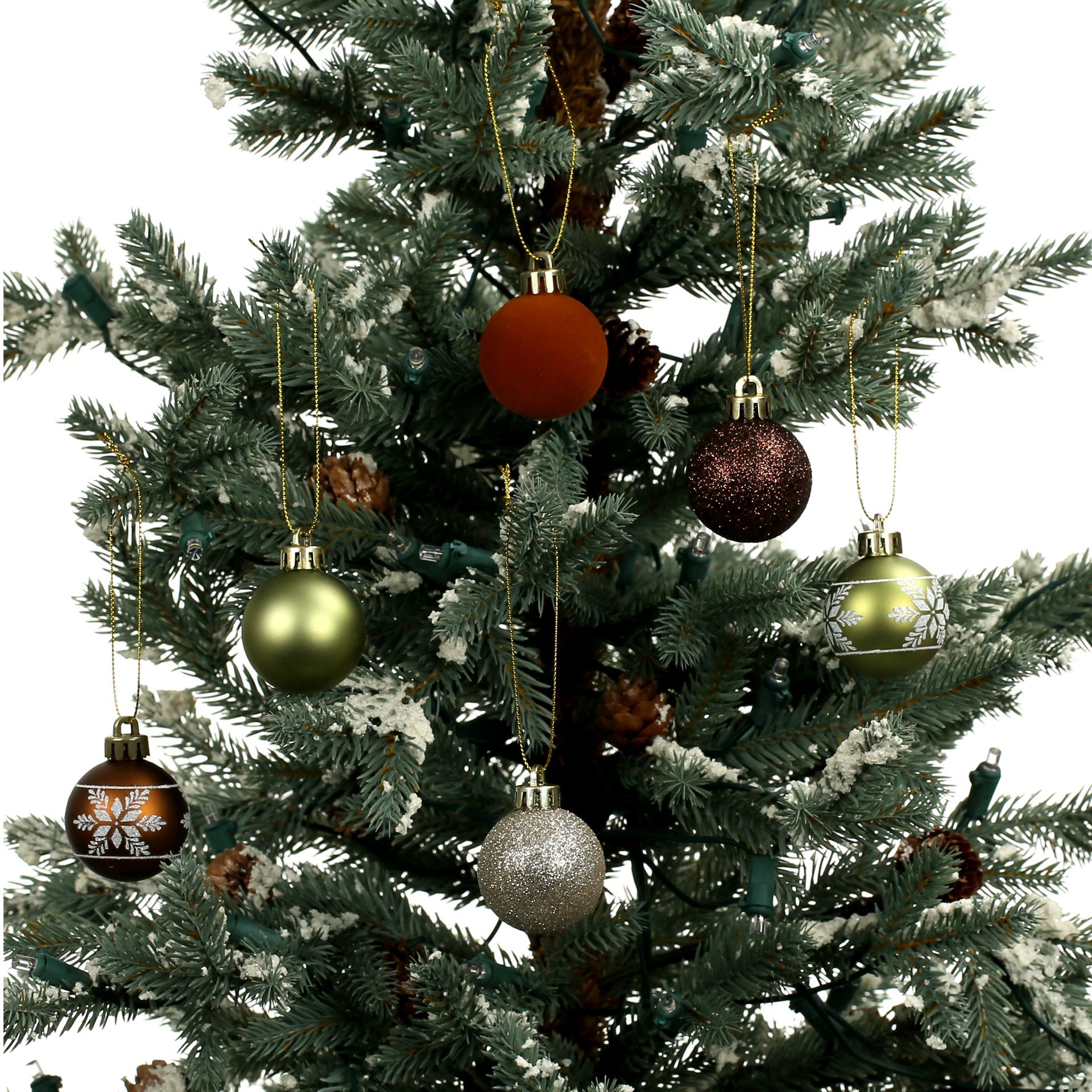 slide 3 of 3, 7 Pack 1.5" Gingerbread Forest Snowflake Shatterproof Ball Ornaments By Ashland, 7 ct