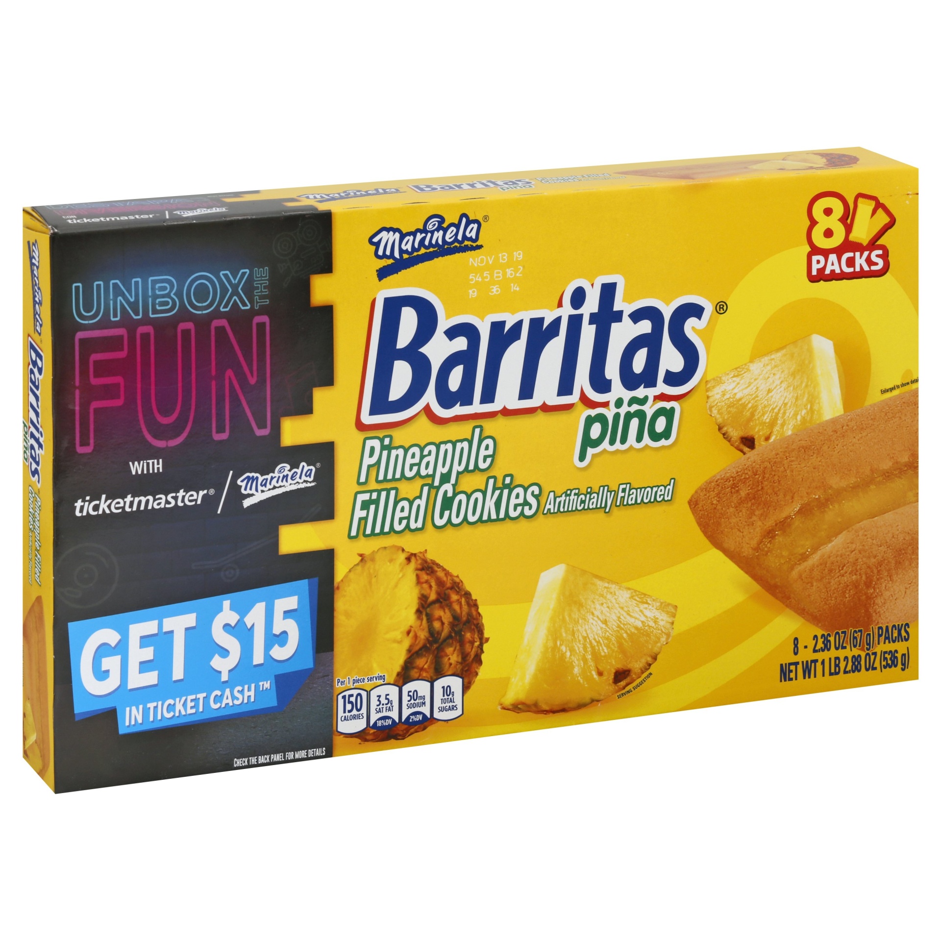 Marinela Barritas Pina Pineapple Bars / 1 lb 2.07 oz Shipt